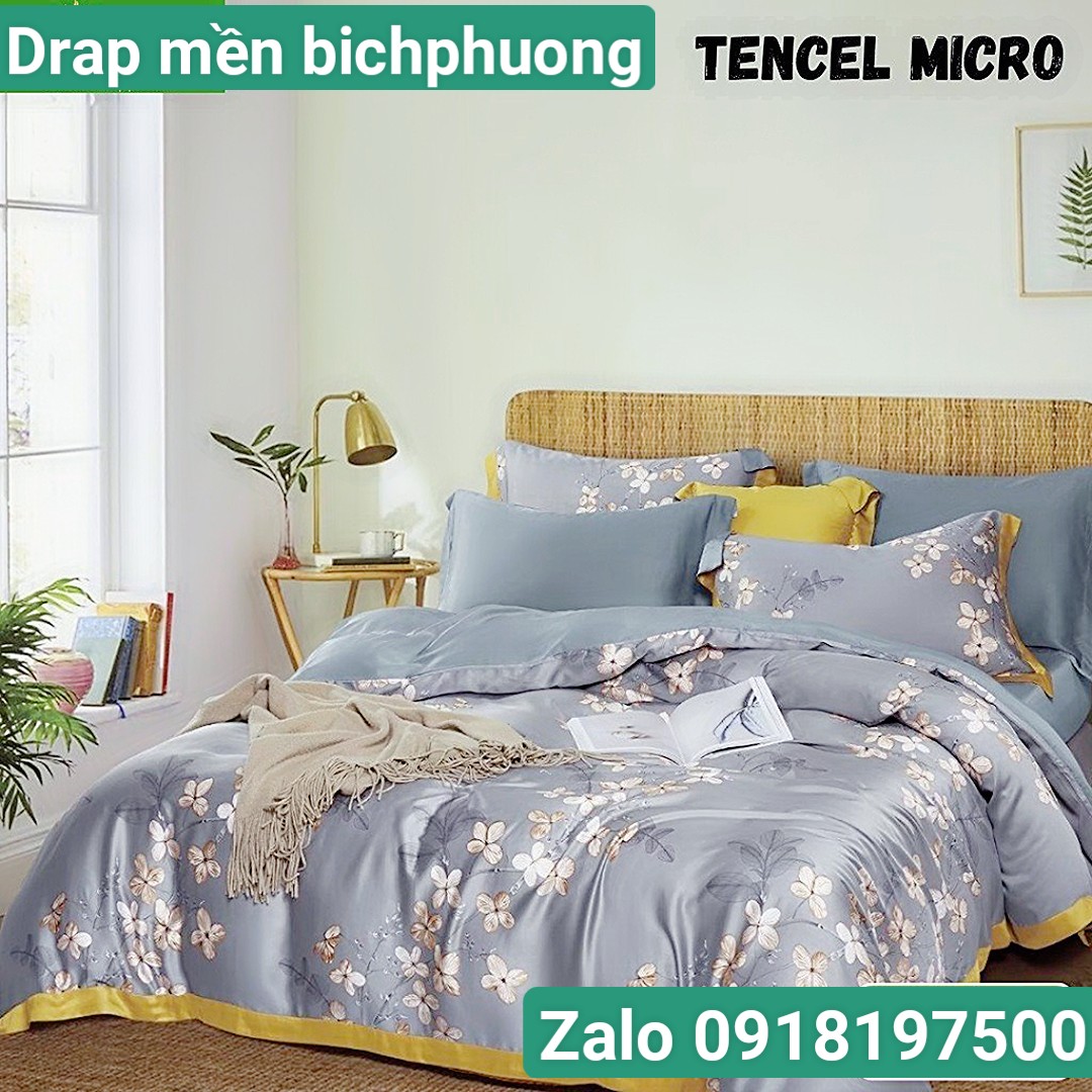 [HCM]Bộ drap CÓ MỀN Tencel vải nhập Hàn Quốc đỉnh cao mát  mềm mại {5 món} hoặc mền lẻ