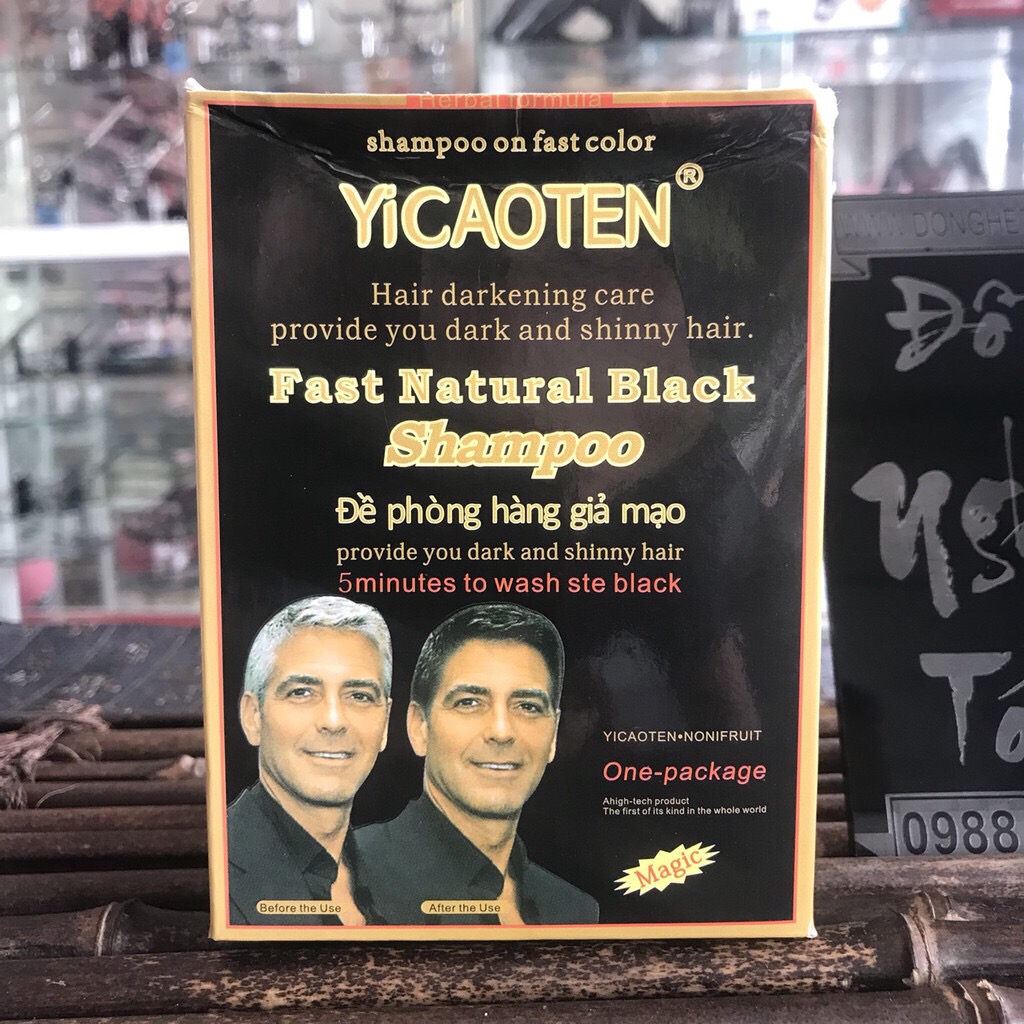 Dầu gội nhuộm đen tóc yicaoten - gội là đen