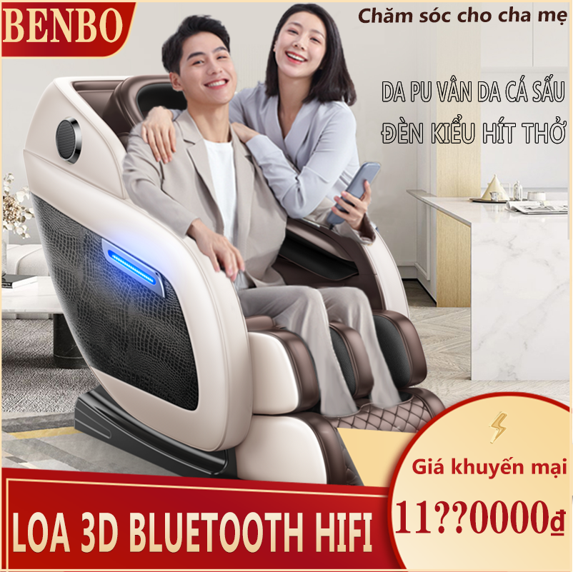 [HCM]ghế massage máy mát xa toàn thân kiểu phi thuyền không trọng lực bảng điều khiển LCD cảm ứng cỡ lớn da hoa văn cá sấu loa nhạc bluetooth