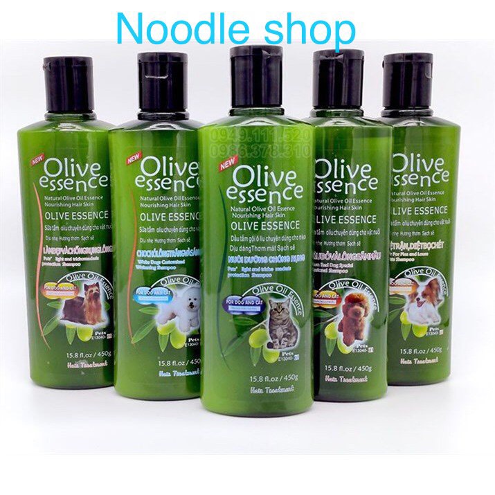 Sữa Tắm Olive Essence 450ml Cho Chó Mèo chăm sóc cho thú cưng nhẹ nhàng tẩy sạch vết bẩn trên lông và da - Noodle shop