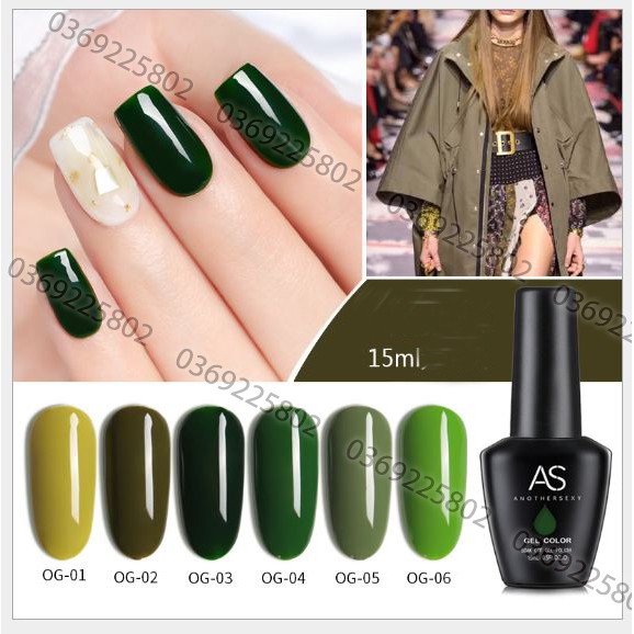 Sơn móng gel as set 6 màu mã og