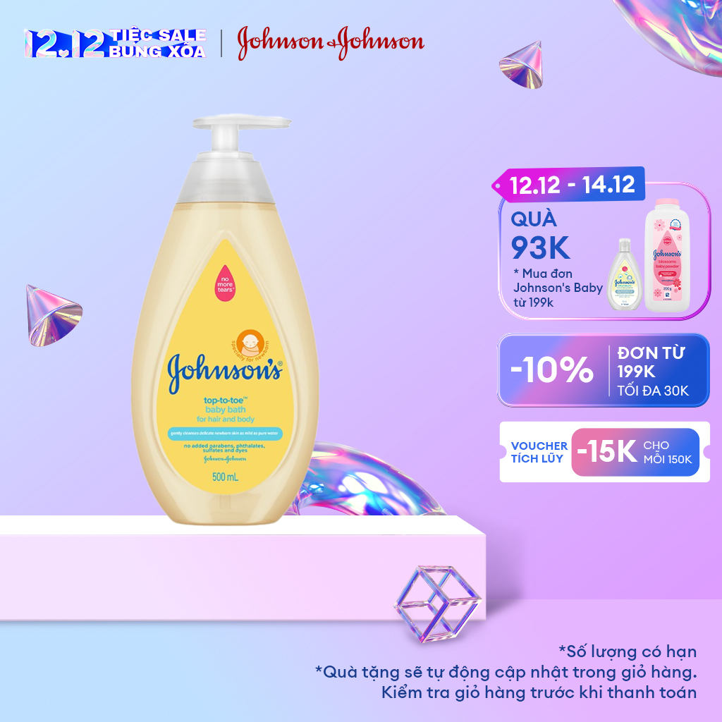 Sữa tắm gội toàn thân Johnson's baby Top to toe (MỚI) - Dung tích 500ml
