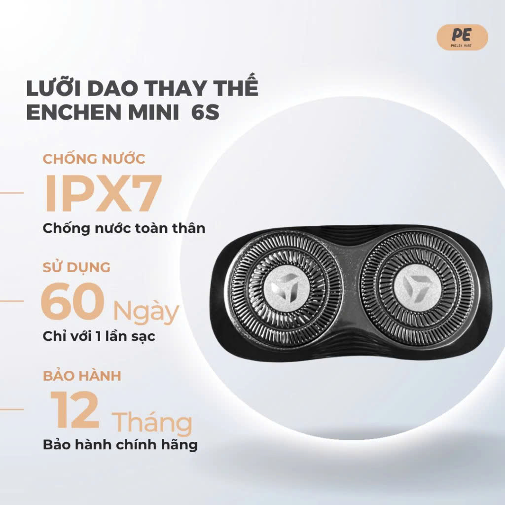 Đầu Máy Cạo Râu ENCHEN K8 / MINI 6 / MINI 6S - Lưỡi Dao, Phụ Kiện Thay Thế Máy Cạo