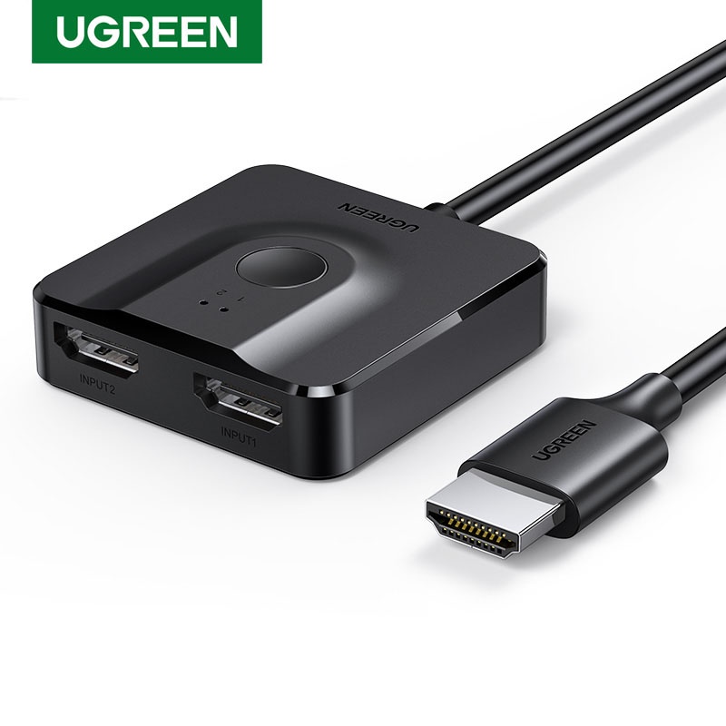 Bộ gộp tín hiệu hdmi 2.0 4k.60hz splitter switch 2 vào 1 ugreen 70607 cao cấp