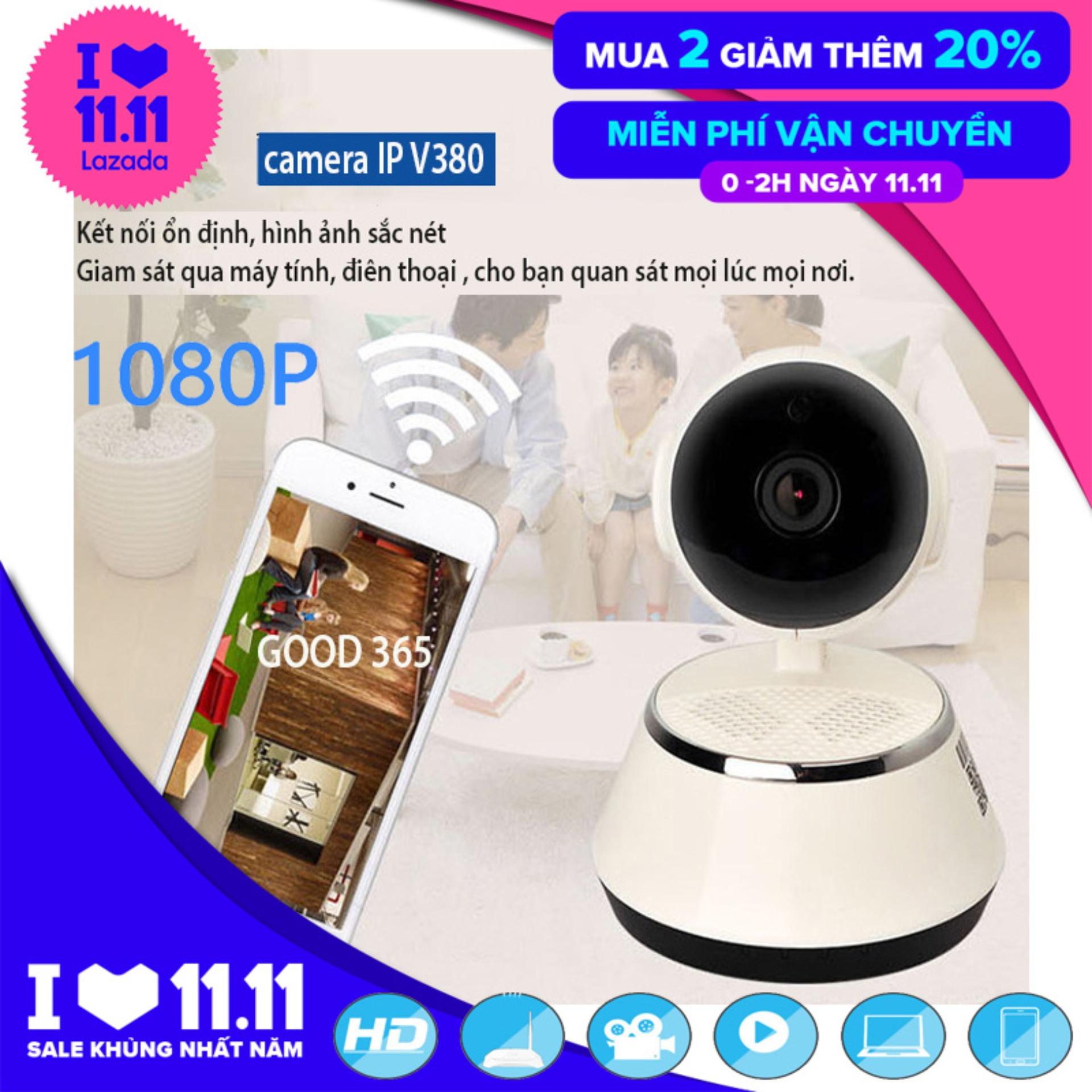 Mua camera ip wifi v380, Camera Wifi IP V380 Thông Minh, Ghi Âm, Quay Hình Rõ Nét Qua Màn Ảnh Nhỏ,  Hồng Ngoại Nhìn Đêm, BH Uy Tín 1 Đổi 1 Bởi Good 365, Mẫu SP. 2,