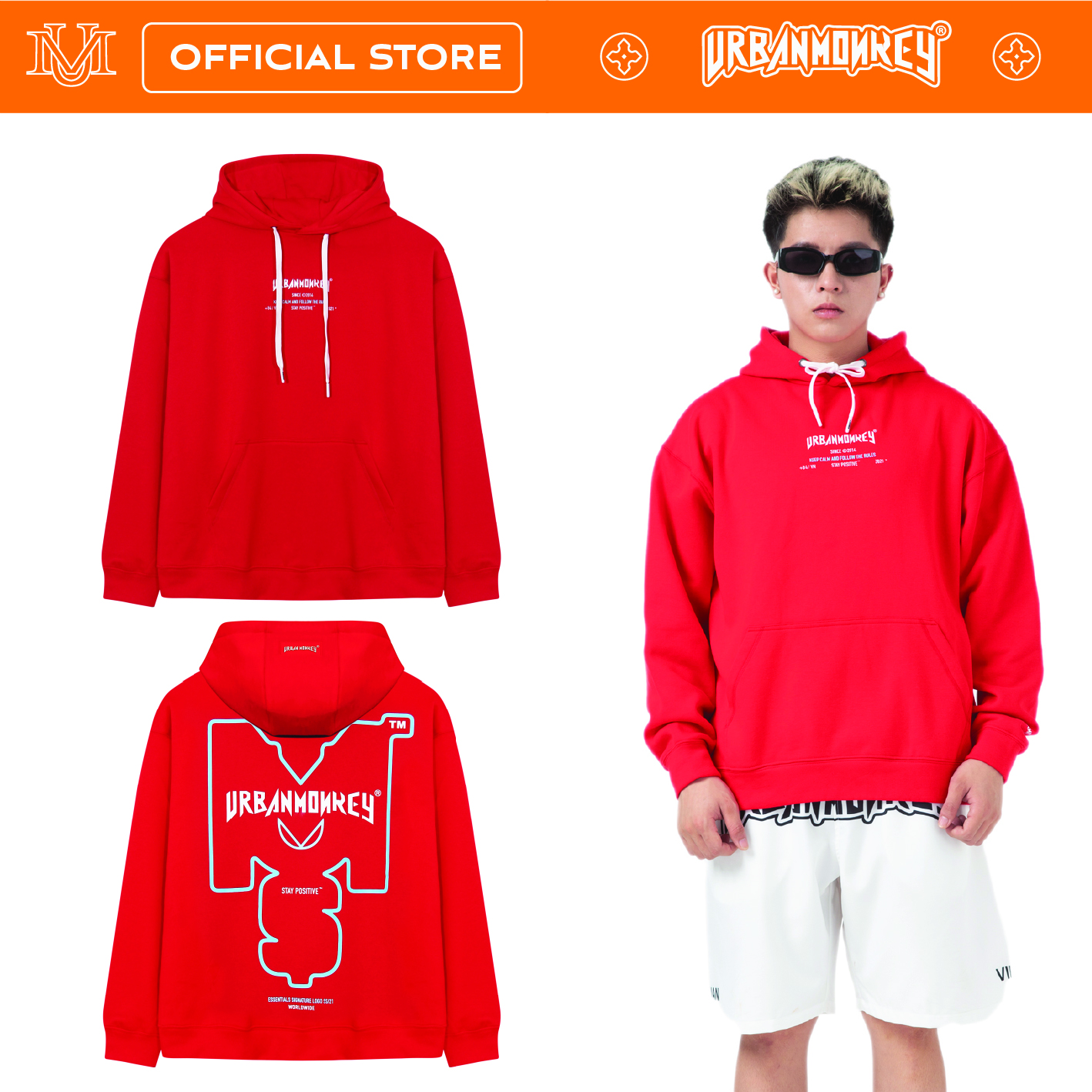 Áo hoodie essential 2021 2.0 - đỏ