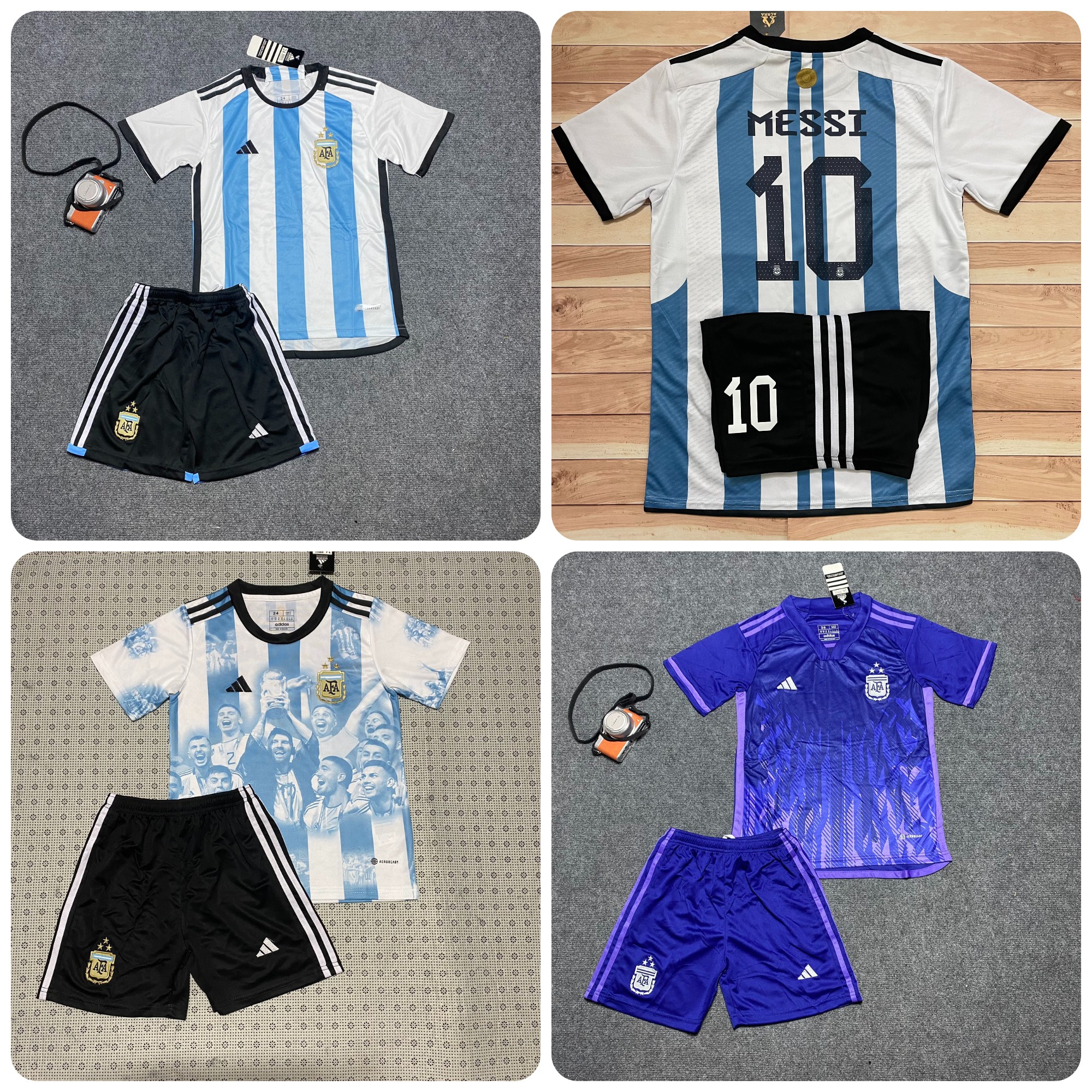 Áo bóng đá áo đá banh đt argentina messi - vải polyester thái lan cao cấp