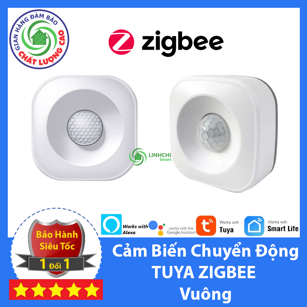 [BH 12 tháng 1 đổi 1] Cảm biến chuyển động TUYA ZIGBEE Vuông PIR Zigbee dán tường Tuya Smart - Pin 3A