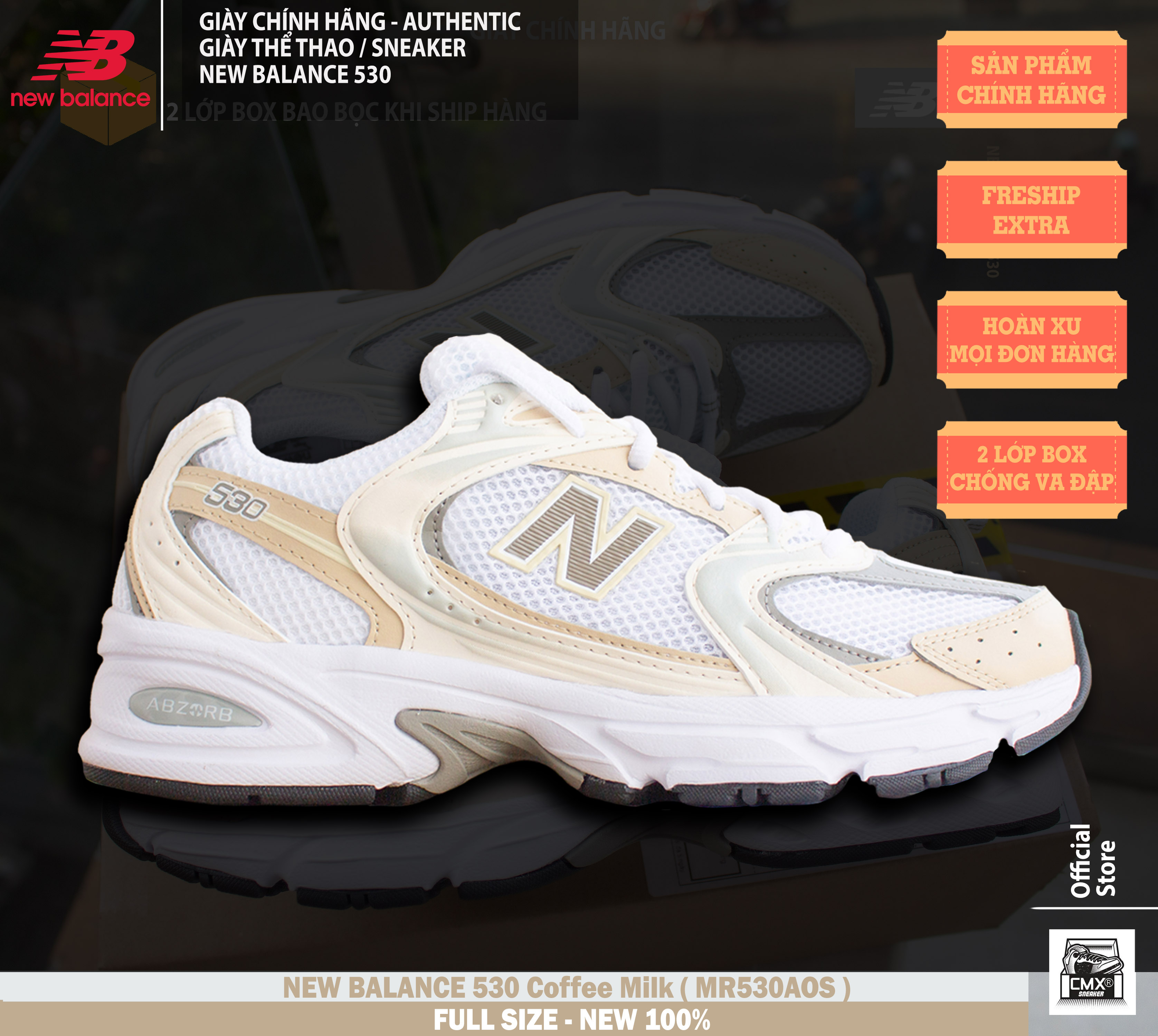 😘 giày new balance 530 retro yellow white - hàng chính hãng 100%