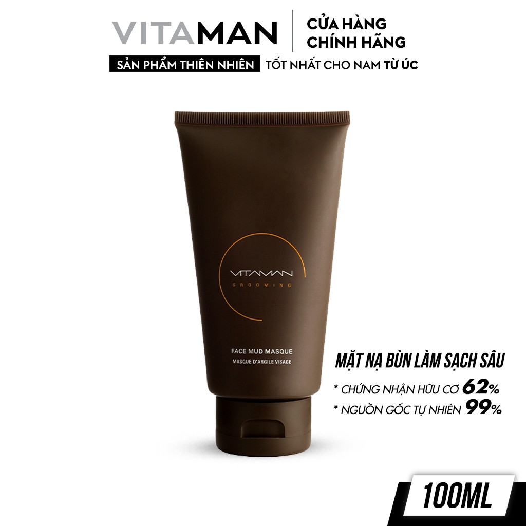 Mặt nạ bùn dành cho nam vitaman grooming face mud masque 100ml