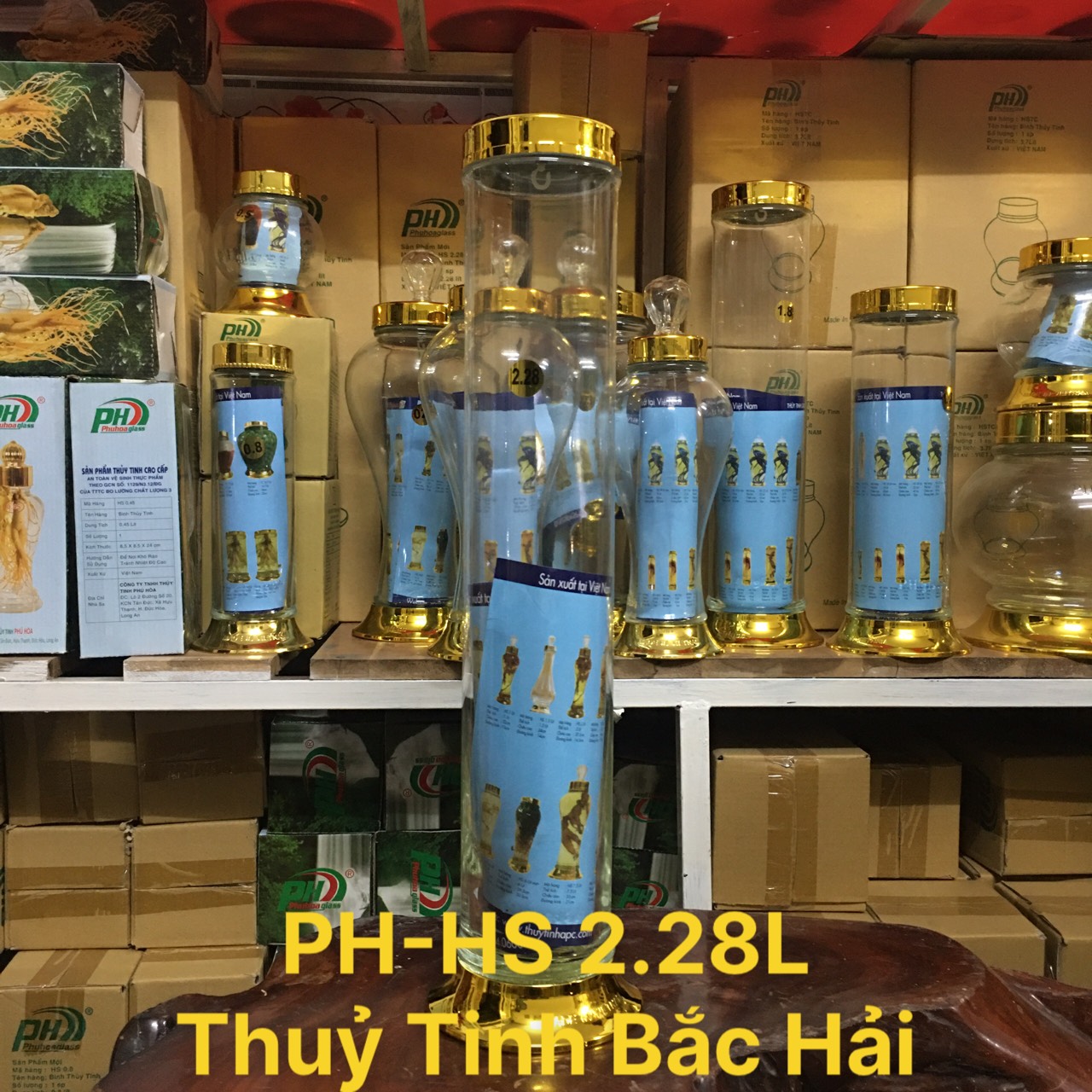 [HCM]BÌNH THỦY TINH  VÀ HŨ THỦY TINH NGÂM  RƯỢU HÌNH TRỤ 2.28L- THỦY TINH BẮC HẢI