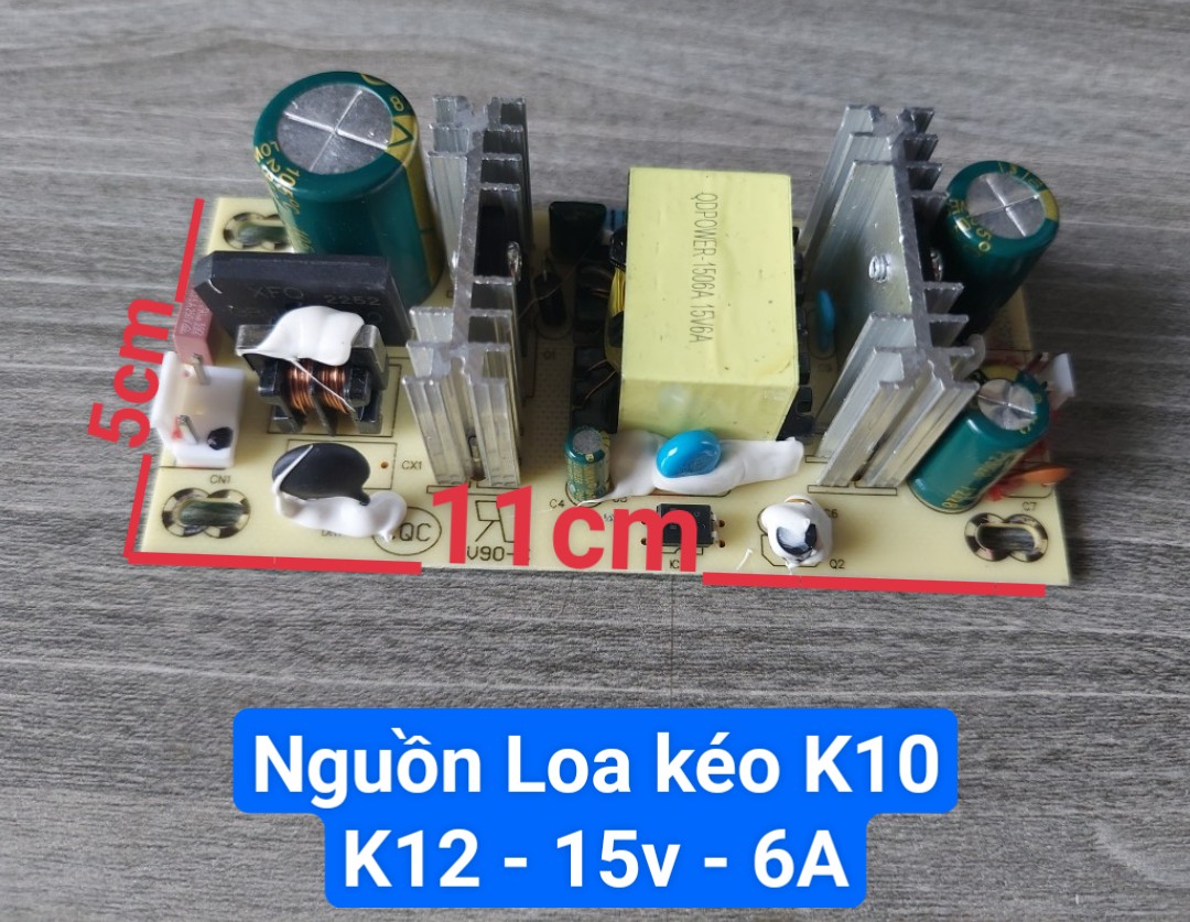 Nguồn xung loa kéo k10 - nguồn loa kéo 15v - 6a chất lượng
