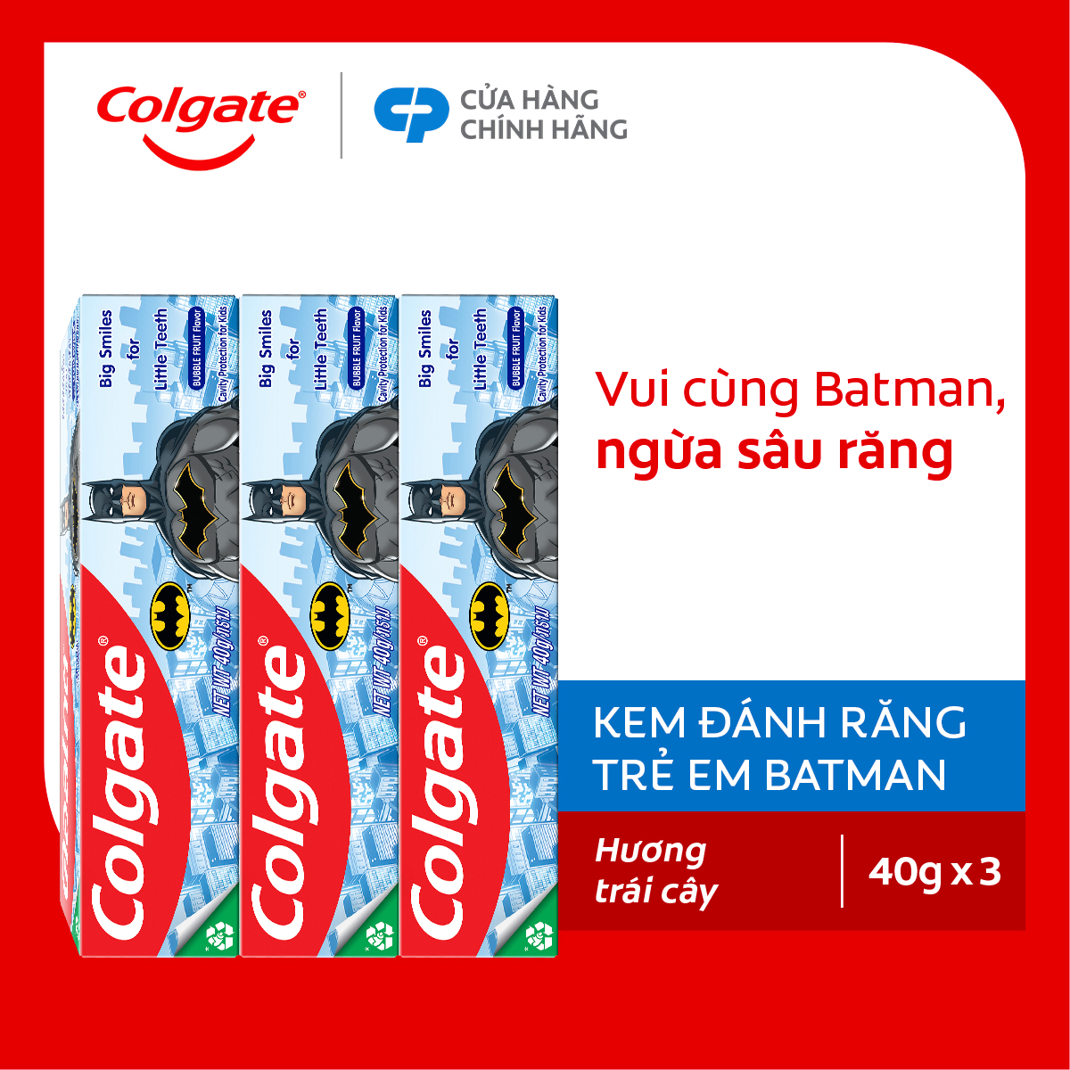 Bộ 3 kem đánh răng Colgate 40g dành cho bé