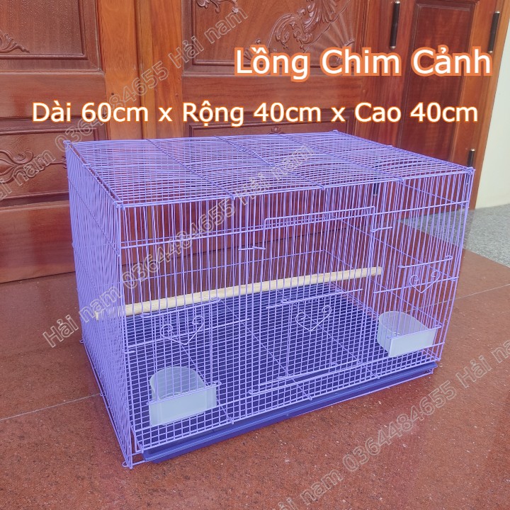 LỒNG NUÔI CHIM NHỎ, LỒNG NUÔI CHIM CẢNH SIZE 60x40x40 TẶNG KÈM MÁNG, CẦU ĐẬU