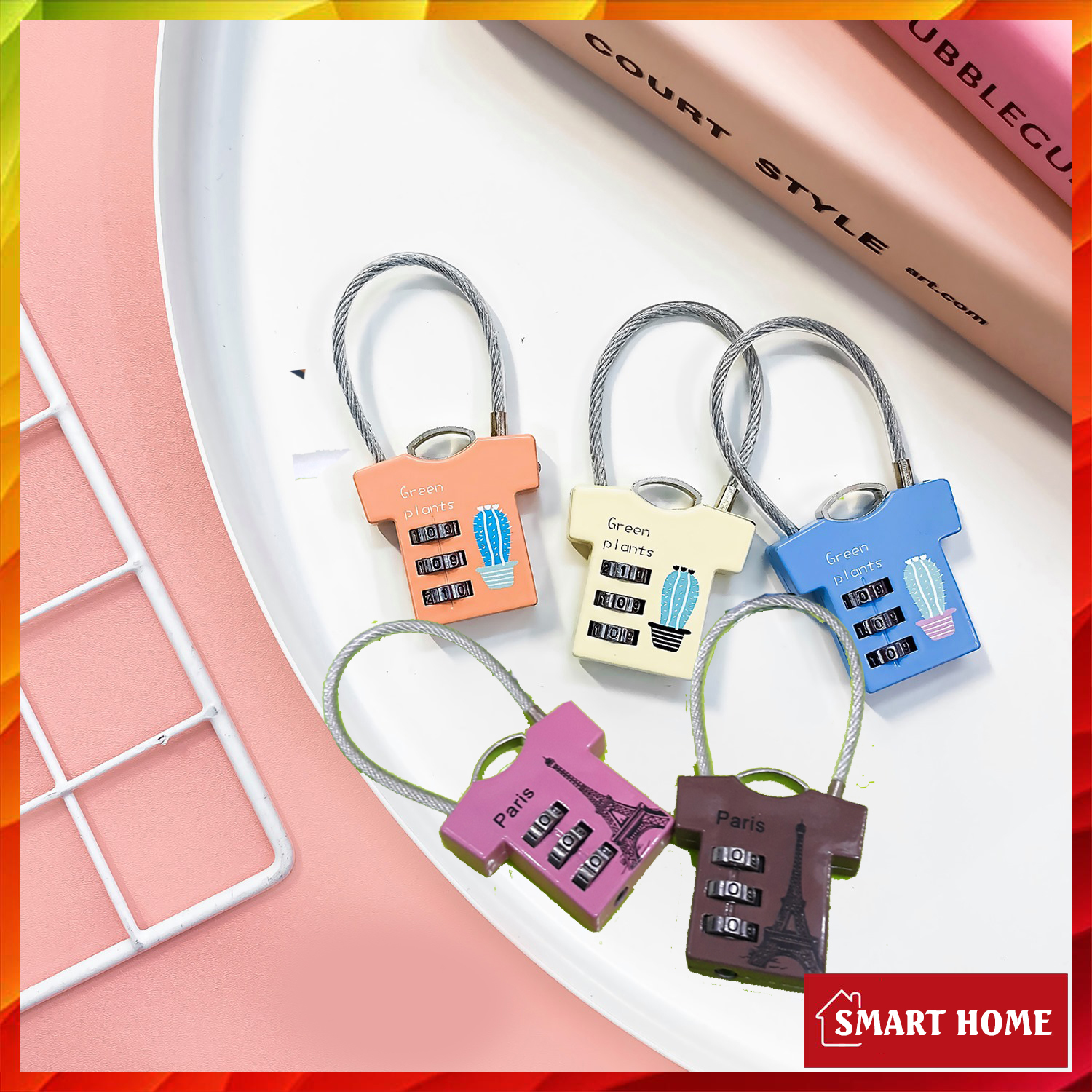 Ổ khóa số vali mini 3 số cao cấp bảo vệ hành lý hình chiếc áo