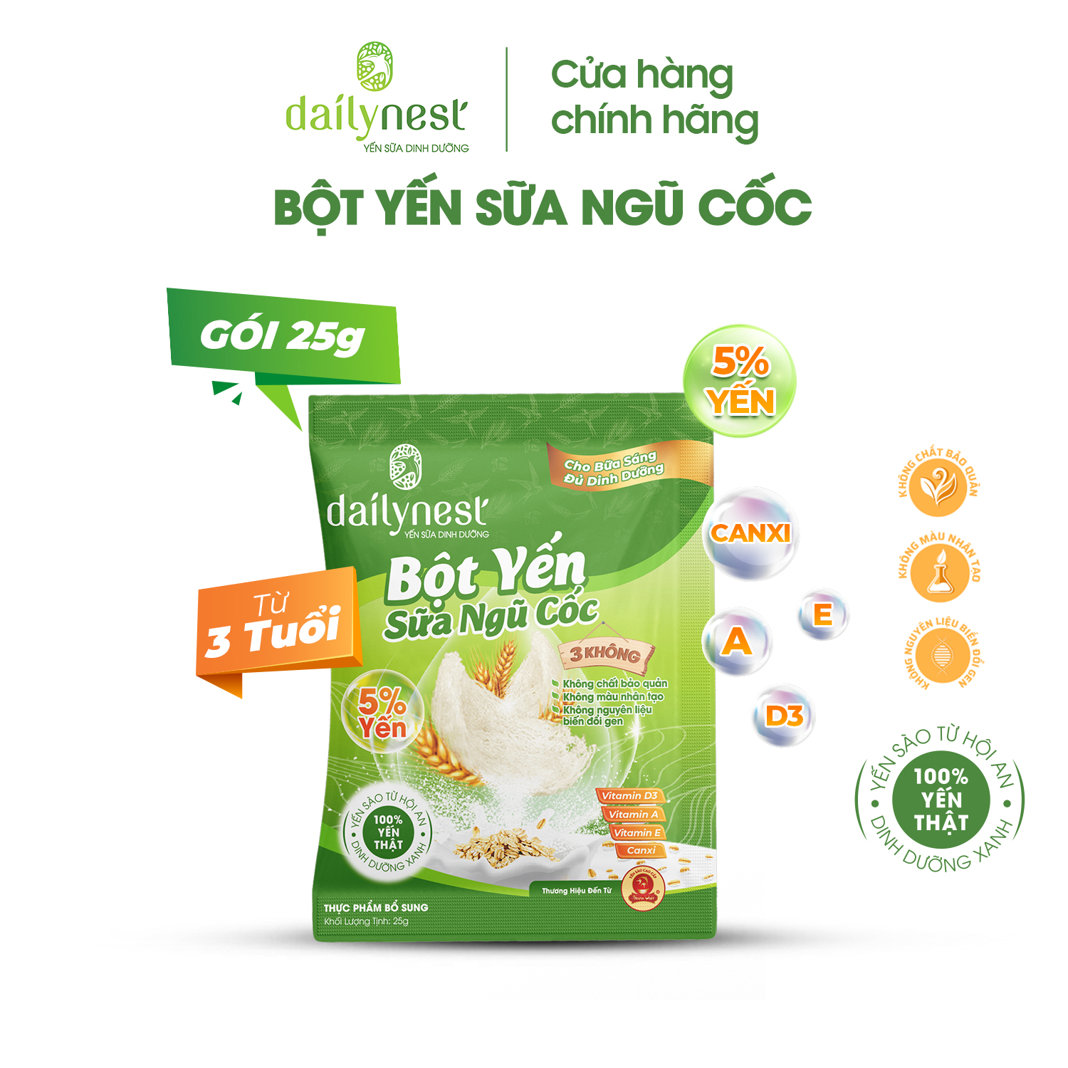 Bột Yến Sữa Ngũ Cốc Dailynest Không hộp