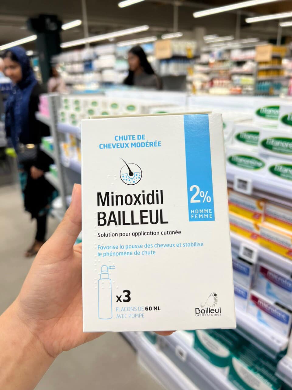 Xịt kích mọc tóc minoxidil bailleul 5% và 2% date 2027