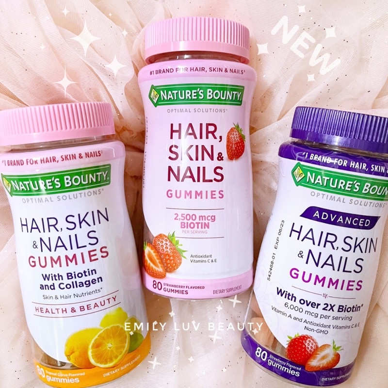 Kẹo đẹp tóc Nature’s Bounty Hair Skin & Nails Gummies