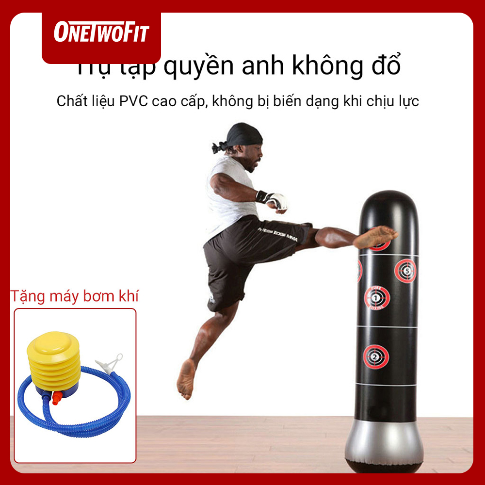 Onetwofit bốc boxing võ thuật - trụ hơi đấm bốc phản xạ phiên bản ,bơm hơi bao cát người lớn trẻ em dụng cụ tập gym tại nhà et006402