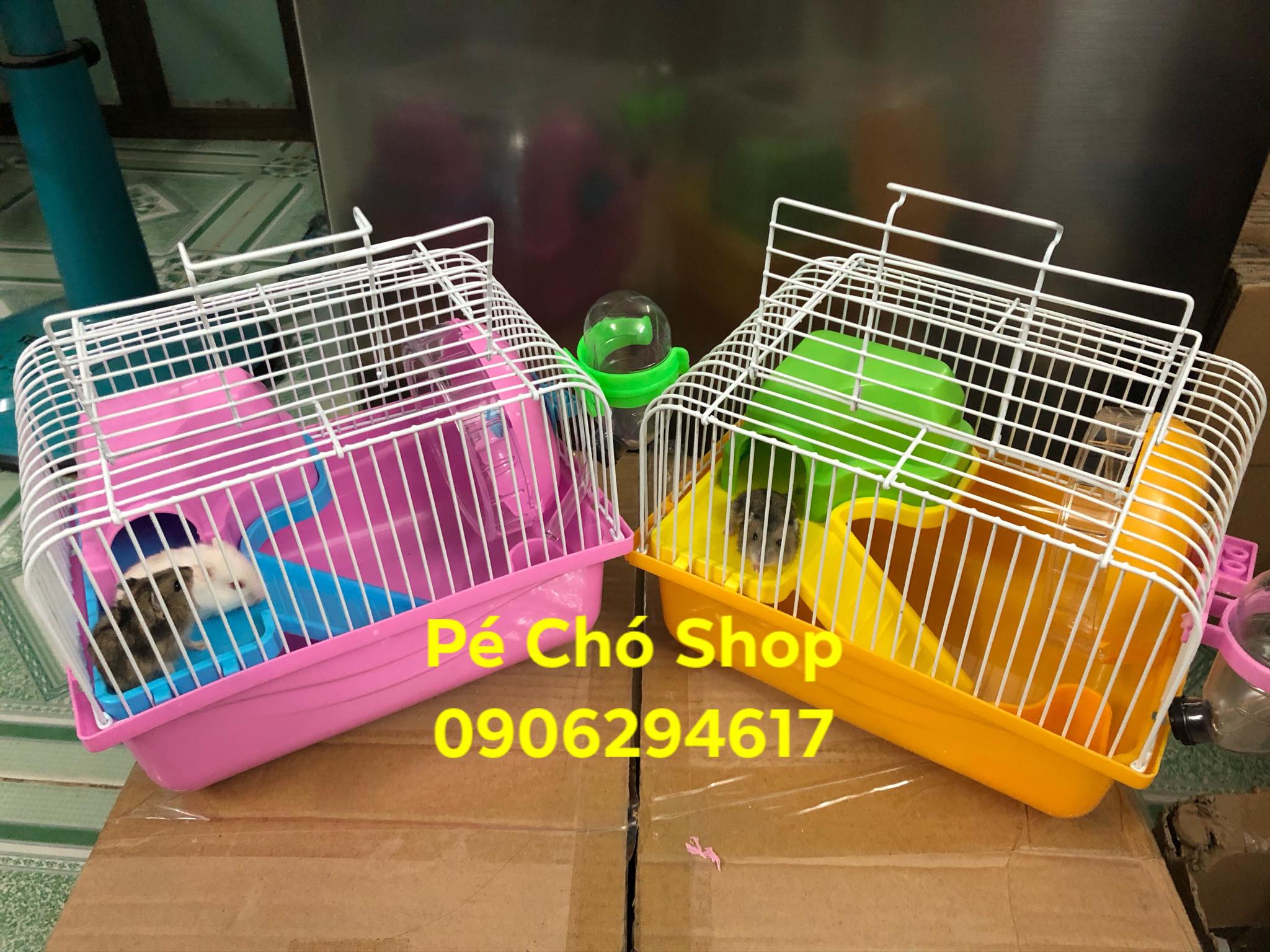 [HCM]Lồng hamster xách tay kèm tầng lửng cho hamster.