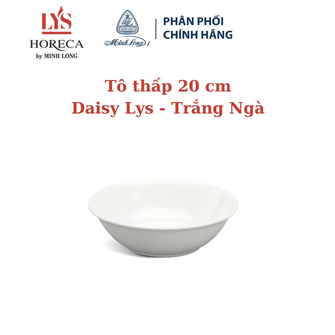 Tô thấp 20 cm - Daisy Lys - Trắng Ngà - Gốm sứ cao cấp Minh Long I