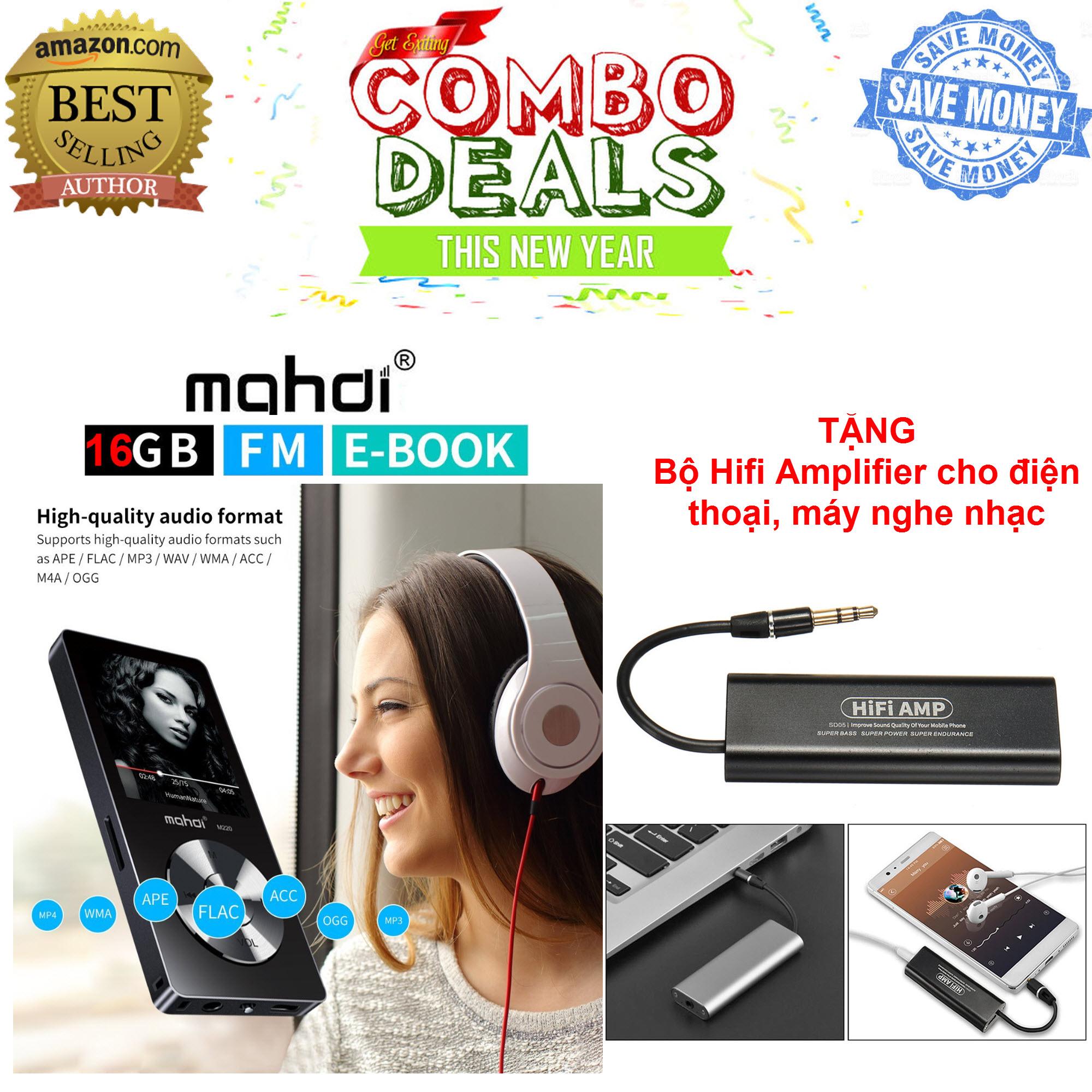 Combo Máy nghe nhạc MP3/MP4 Bluetooth HI-FI Lossless Mahdi M320/T580 (8G) (Nhiều màu) + Mini HIFI Stereo Headphone Amplifier AMP 3.5mm AUX Digital Audio Player