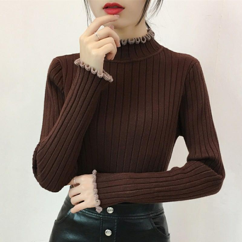 Áo len viền tay cổ cao cấp