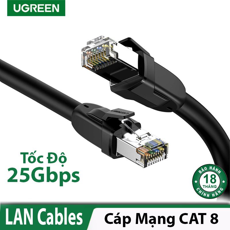 Cáp mạng cat8 đúc sẵn dài 3m 24awg class s/ftp ugreen 70330 cao cấp