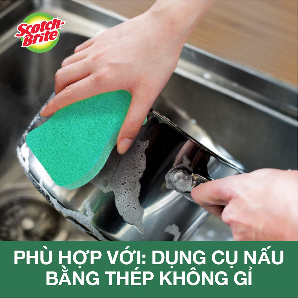 Miếng rửa chén Scotch Brite 3M hạt nổi Siêu sạch
