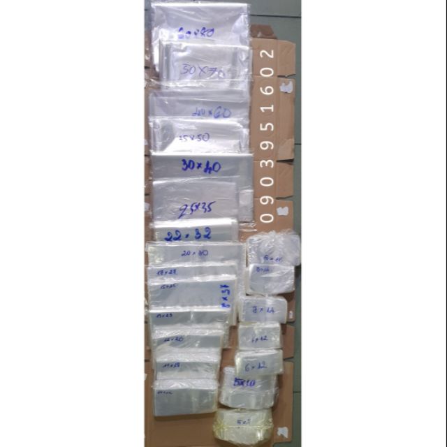 1kg Túi nilon trong suốt nhiều kích thước đựng thực phẩm