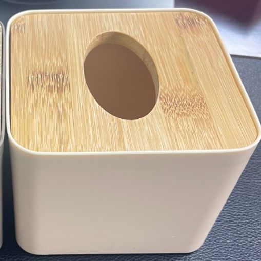 Hộp Giấy Để Bàn Nhỏ Gọn Hình Vuông Nắp Gỗ, Hộp Đựng Giấy Cho Quán Ăn, Gia Đình