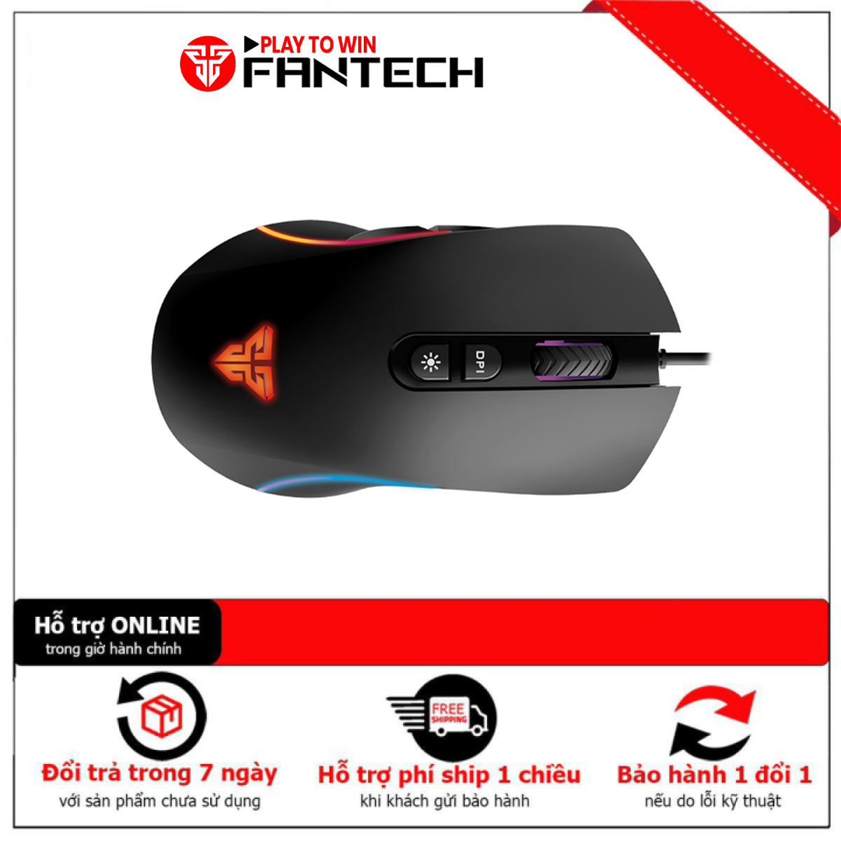[Model Mới] Chuột Gaming Có dây Fantech X16 THOR II 4200DPI LED RGB 168 Triệu Màu 6 Phím Macro Có Phần Mềm Tùy Chỉnh Riêng - Hãng Phân Phối Chính Thức