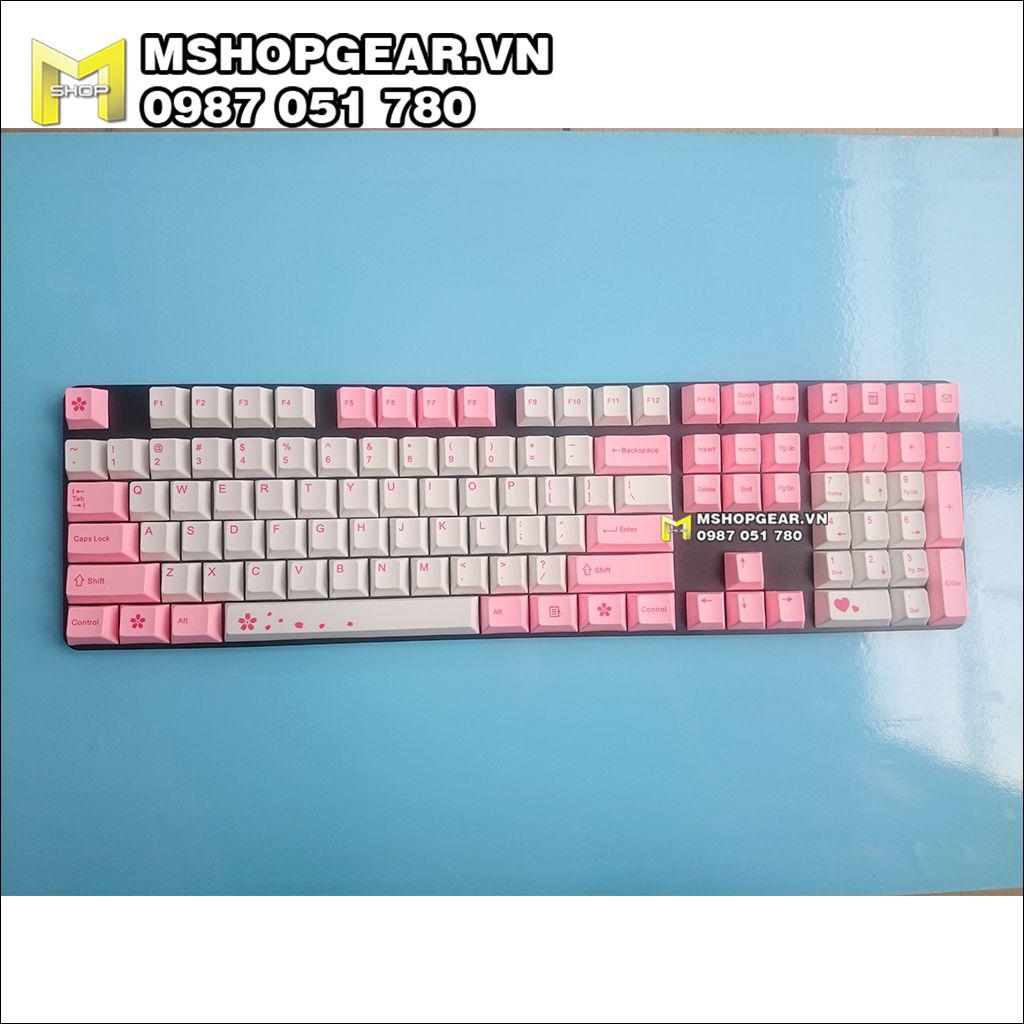 Keycap Sakura Valentine thick pbt ansi layout oem profile 108 keys - Keycap giá rẻ