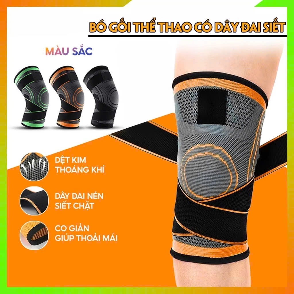 Bó đầu gối (có Dây Đai),Băng Quấn Đầu Gối,Băng gối thể thao bóng đá,bóng chuyền co giãn đàn hồi GIÁ(1chiếc)Và( 2 Chiếc)