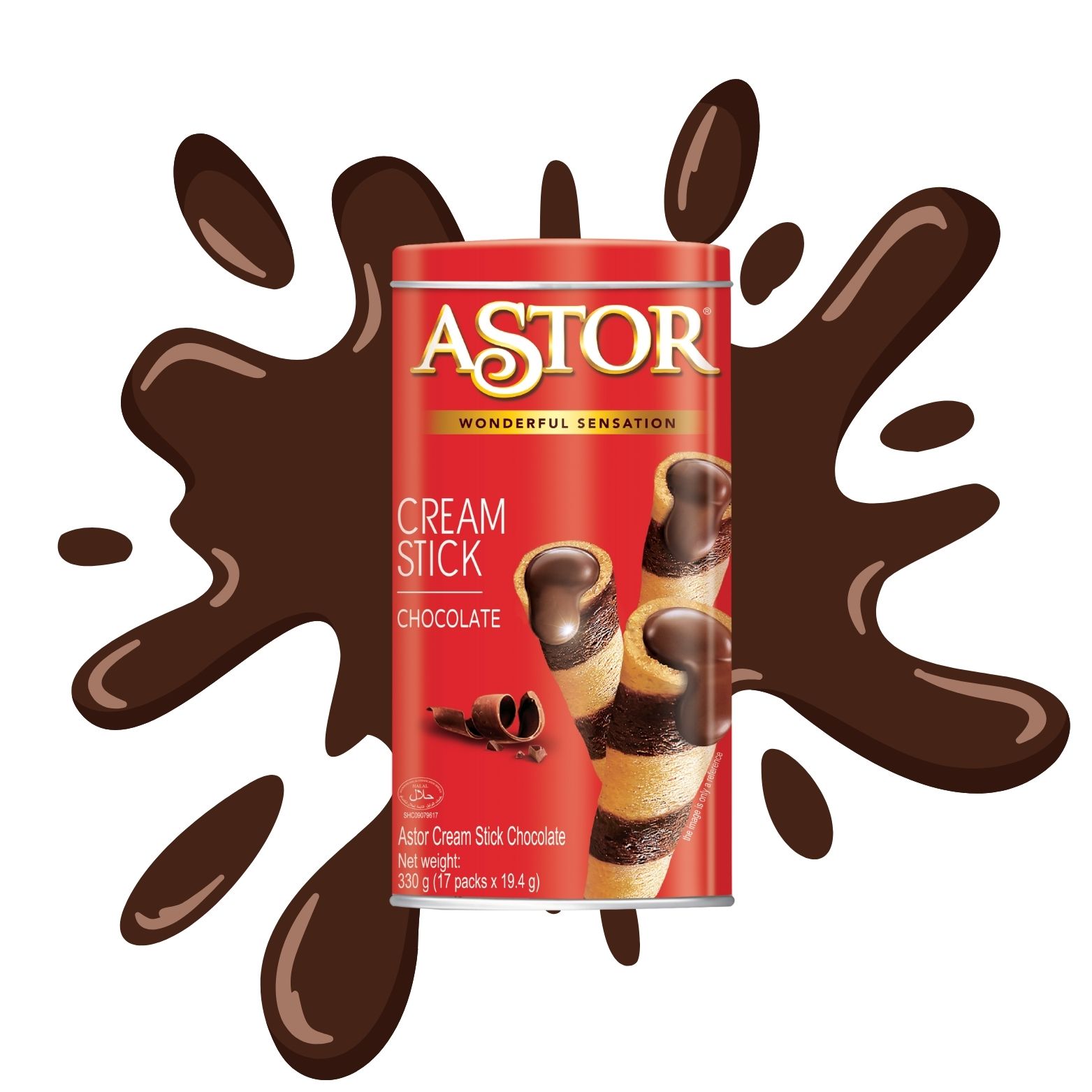 BÁNH QUẾ XỐP KEM SÔCÔLA ASTOR 330G