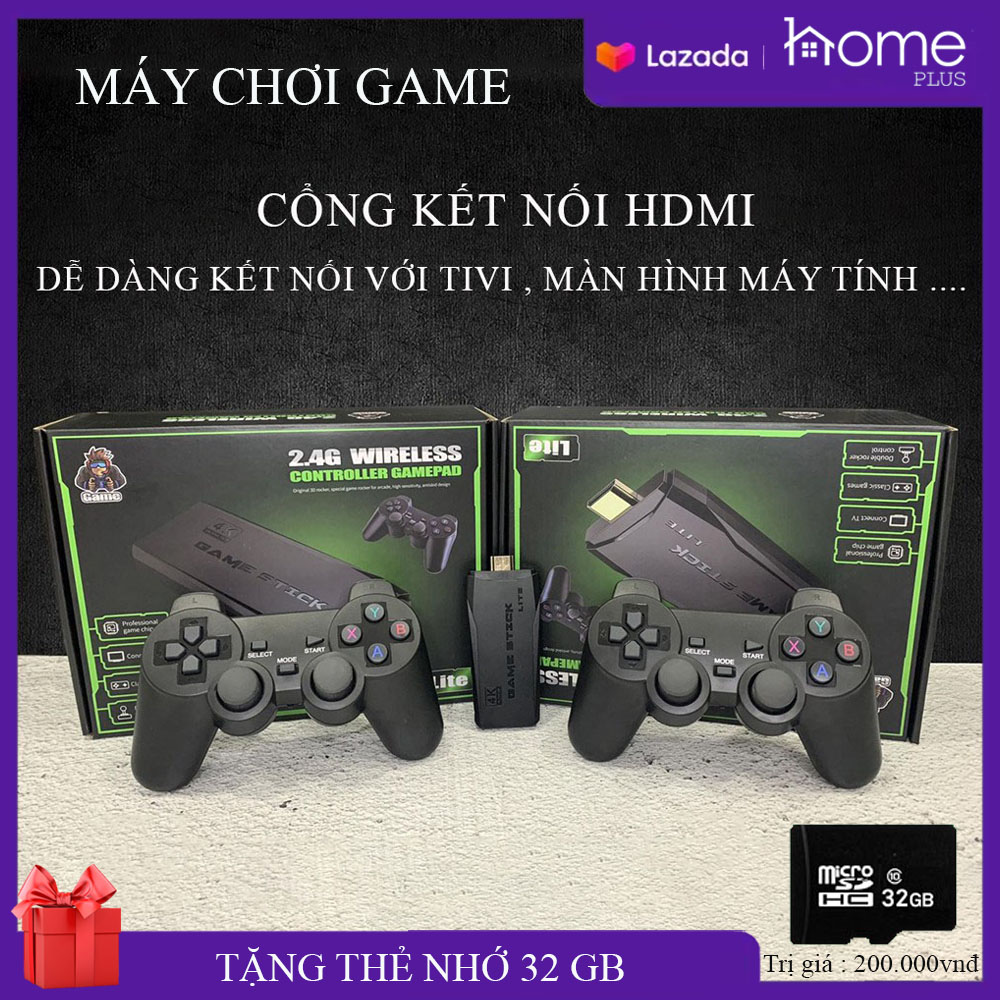 Máy chơi game điện tử 4 nút game stick HDMI 3000+/10000+ trò chơi, kết nối HDMI, 4K kết nối với ti vi, máy tính .Tặng kèm thẻ nhớ TF 32Gb - Bảo hành 12 tháng