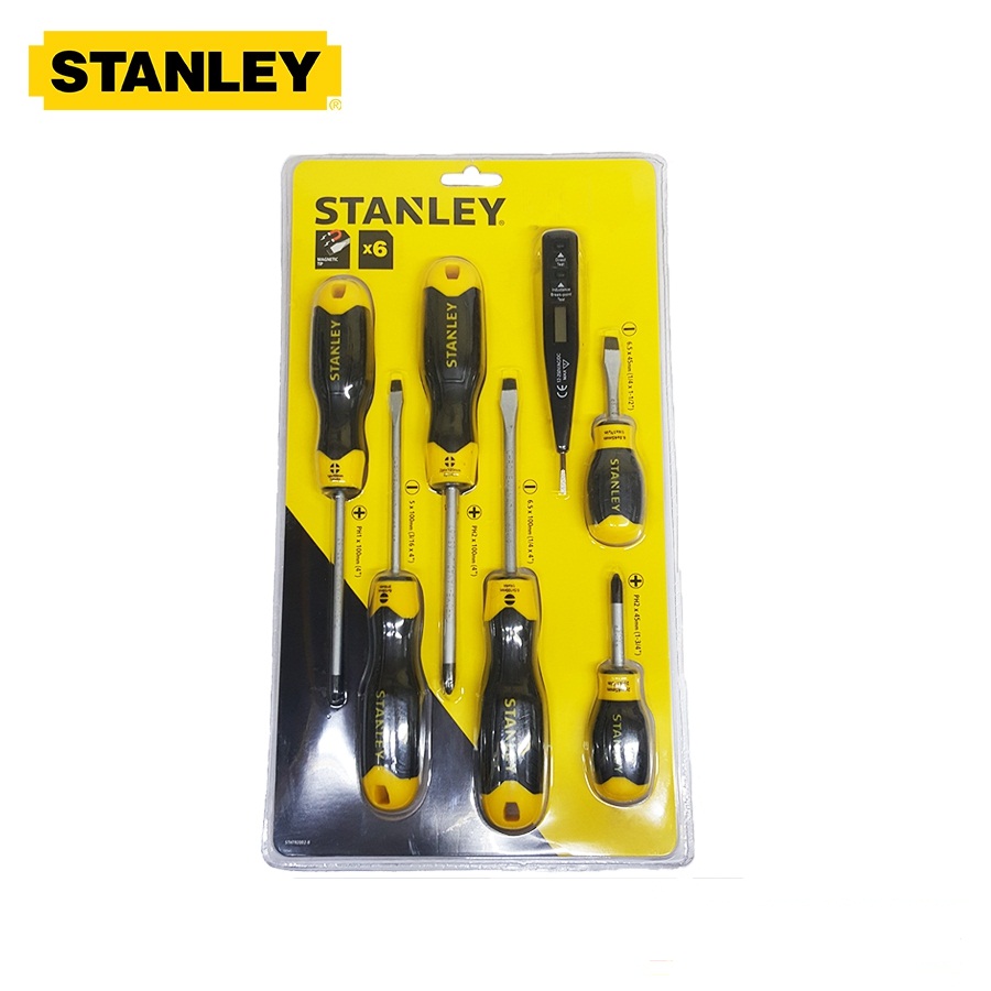 Bộ tô vít 6 cây có từ + bút thử điện điện tử stanley 92-002