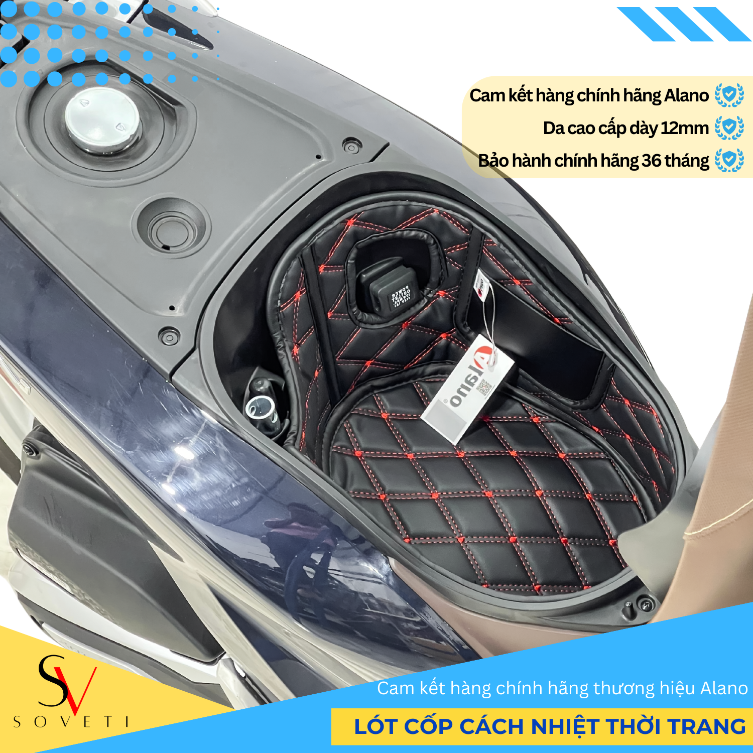 Đệm Cốp Cách Nhiệt, lót cốp da 5D Soveti HONDA VISION 2021-2022 chống thấm nước, chống trầy xước Giá Rẻ Tận Xưởng