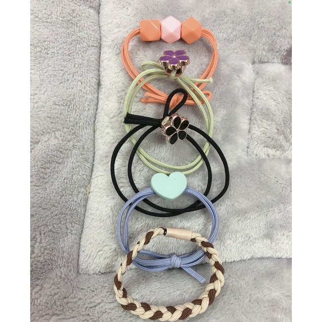 Dây Chun Cột Tóc, Dây buộc tóc co dãn siêu dễ thương cute nhiều loại-Sét 5 Dây Chun