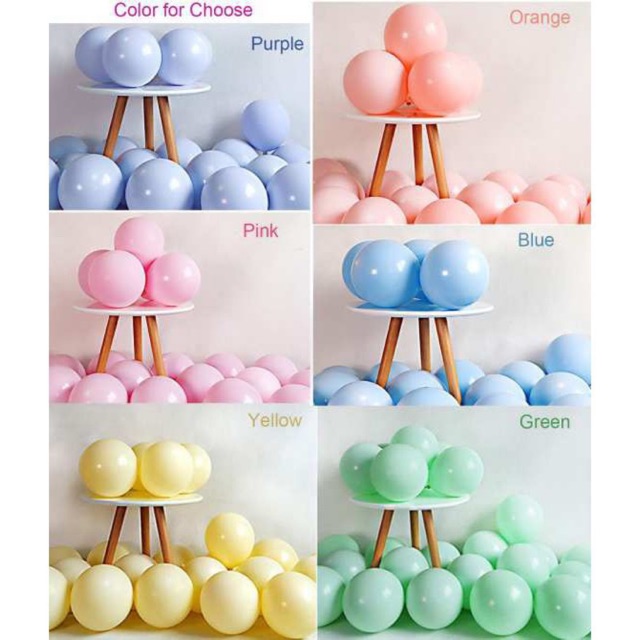 (khuyến mại ) set 20/ 50 bóng Macaron-Bong bóng màu Pastel 10'' -  Kích thước 30cm sau khi bơm