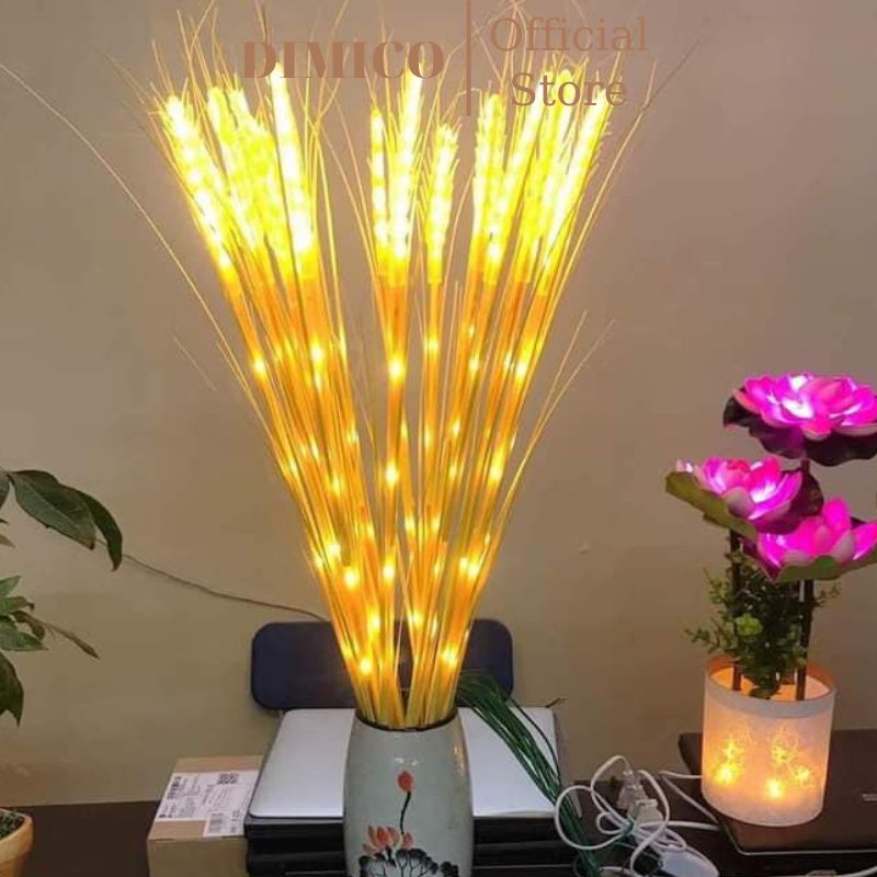 Bó 15 đèn led bông lúa mạch thần tài trang trí bàn thờ phòng khách Tết 2022 DIMICO