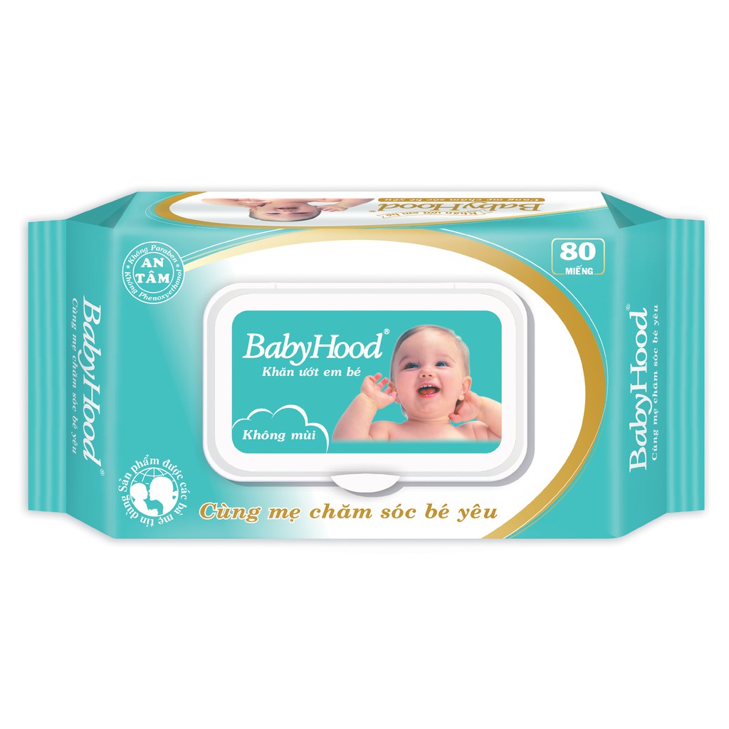 Khăn Giấy Ướt Em Bé Không Mùi BabyHood - TuLip