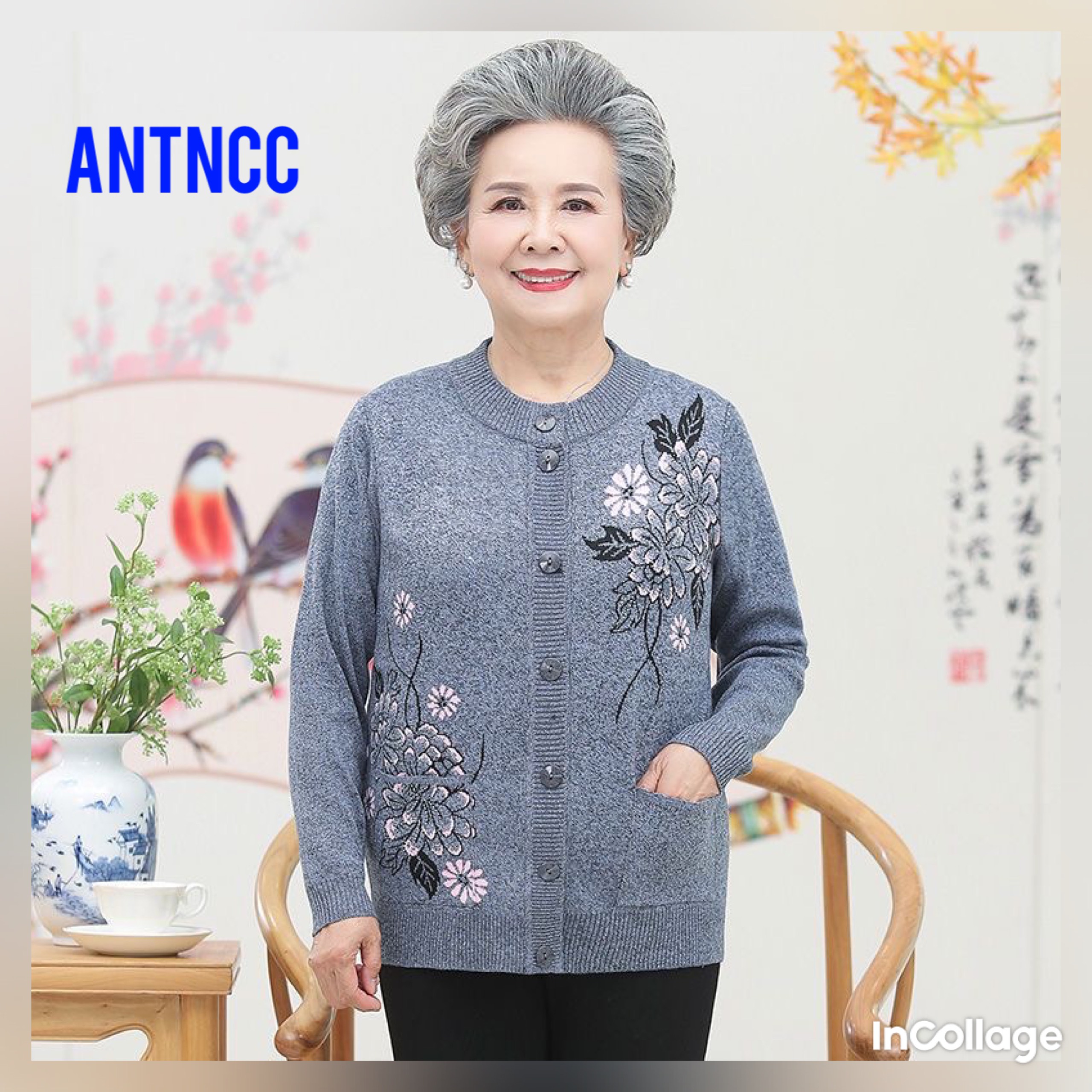 Áo len bà già, áo khoác len cho người cao tuổi