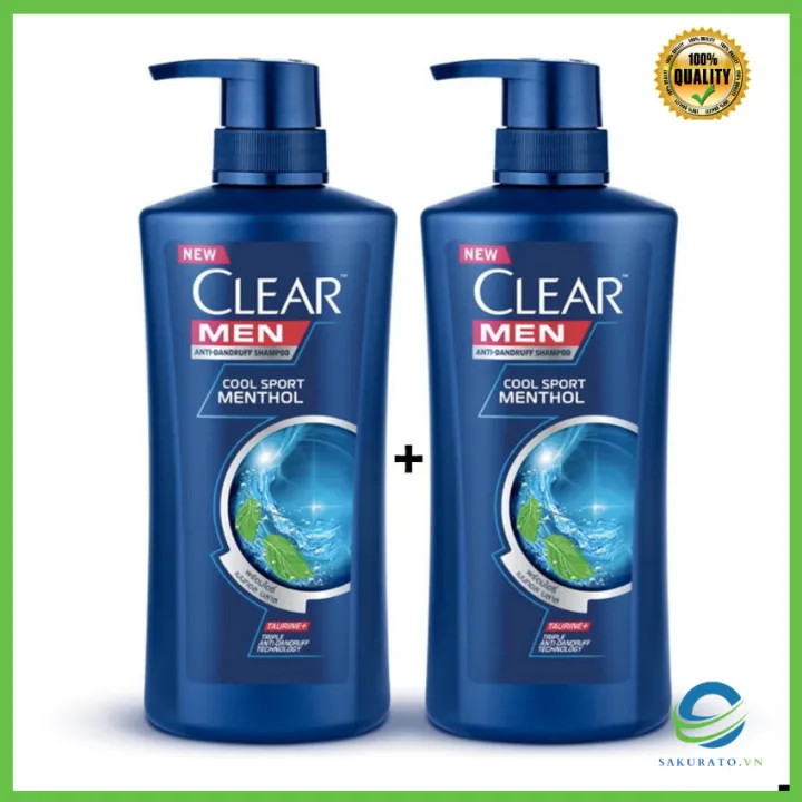 Combo 2 chai dầu gội đầu Clear Men mát lạnh bạc hà Thailand 450ml/ NT888