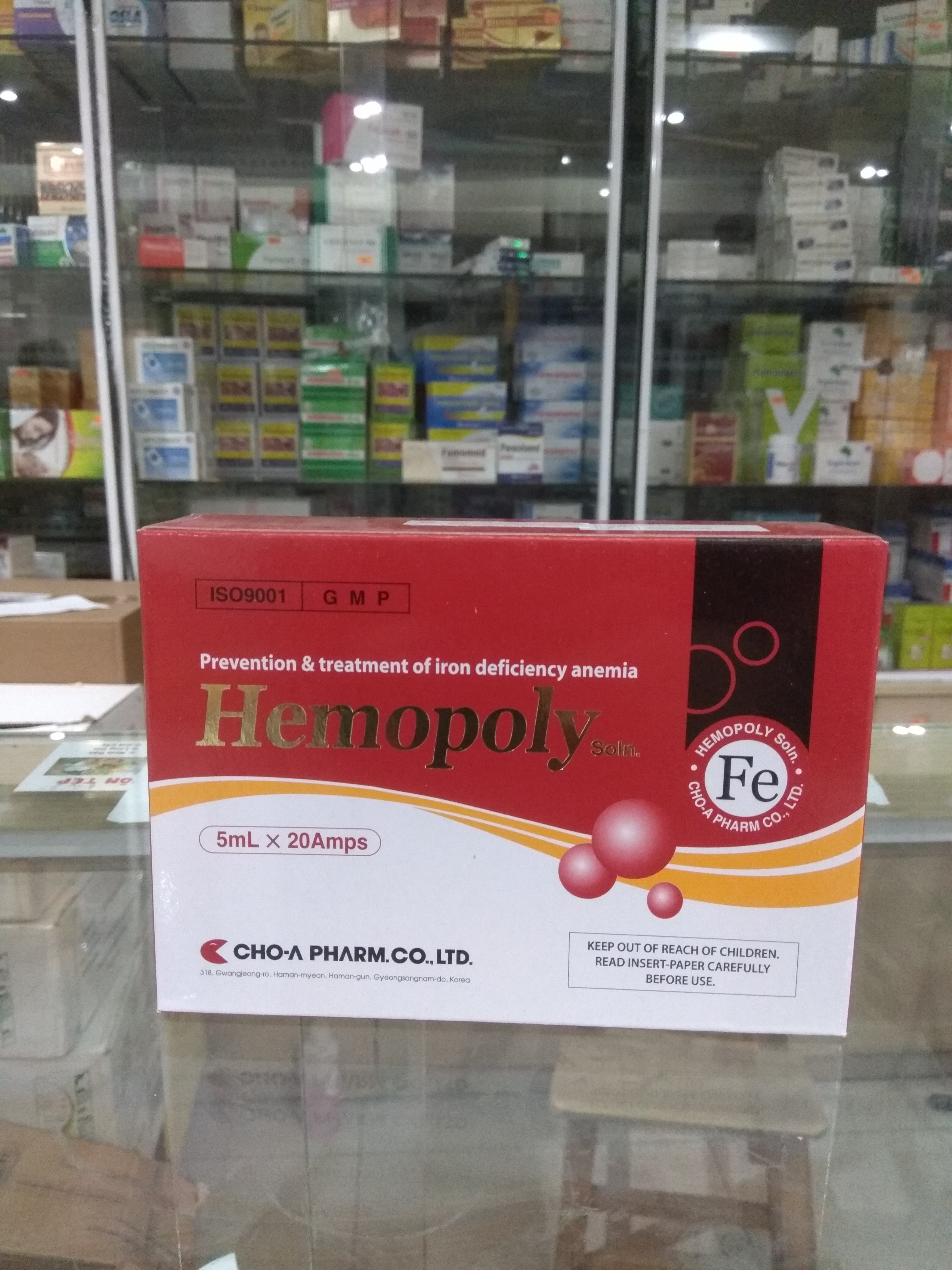 Sắt nước Hemopoly - Bổ sung sắt cho người bị thiếu máu , phụ nữ mang thai và đang cho con bú , hội chứng suy dinh dưỡng- hộp 20 ống x 5ml.