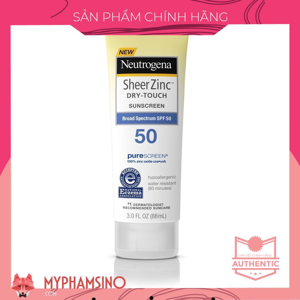 Kem chống nắng neutrogena sheer zinc dry touch spf50 88ml, chống lại tác hại của môi trường, đồng thời nuôi dưỡng làn da luôn mịn màng, mềm mại