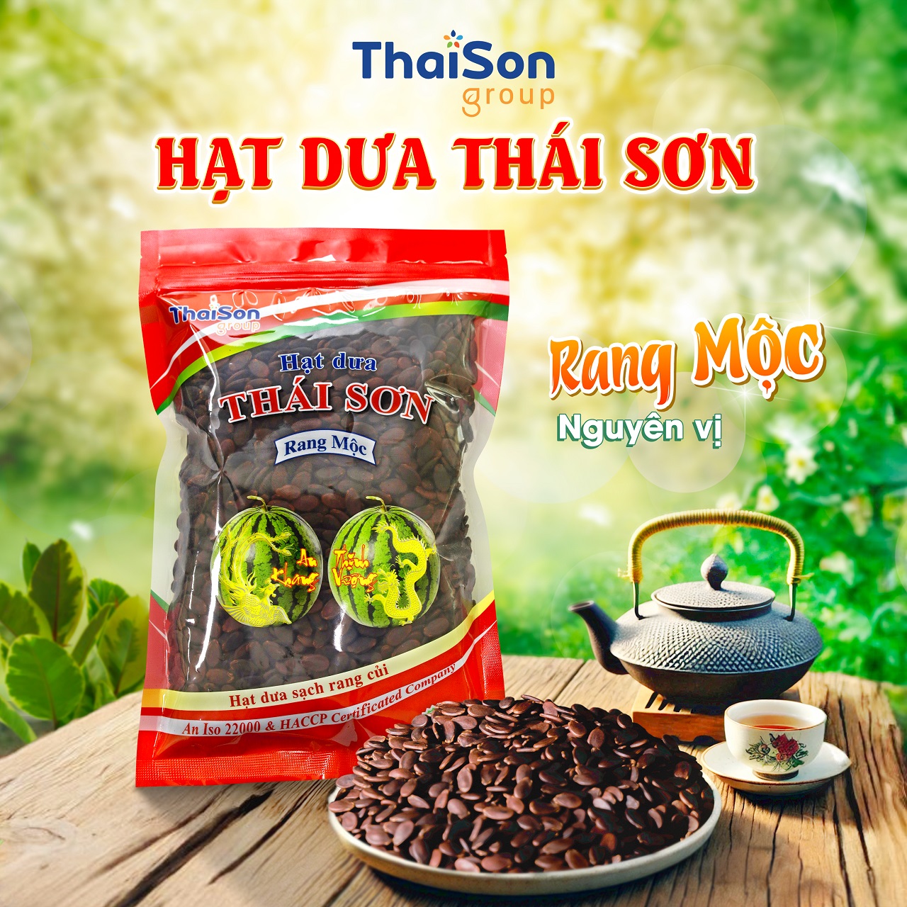 Hạt dưa rang mộc Thái Sơn nguyên vị túi zip 500g