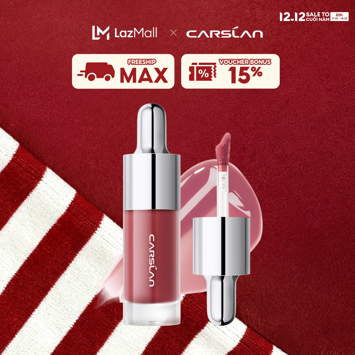 ĐỘC QUYỀN 11 20pm - 14.12|VOUCHER+QUÀ TẶNG CARSLAN Serum dưỡng môi có màu giúp đôi môi căng bóng mềm mịn son tint finish căng mọng 4.5g