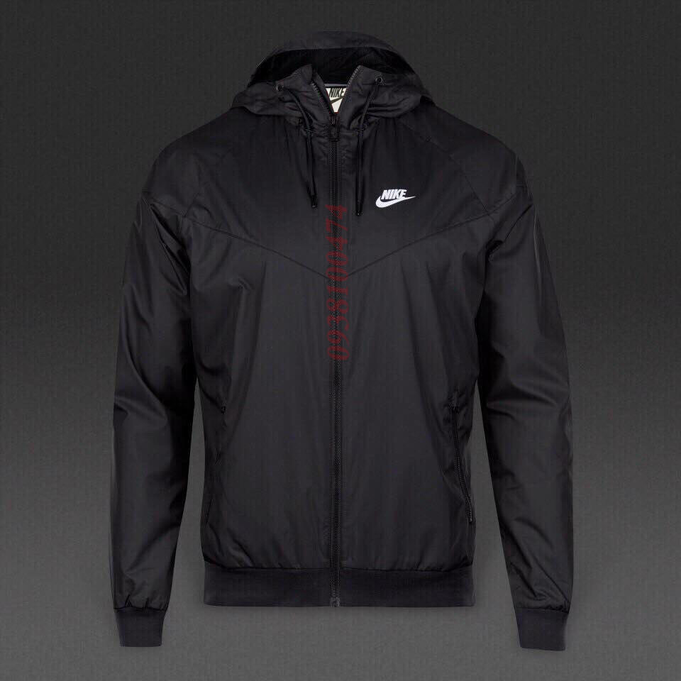 Áo khoác nam NIKE C.Hãng màu đen 2 lớp có mũ trùm đầu vải dù lót lưới cách nhiệt áo khoác thể thao nam