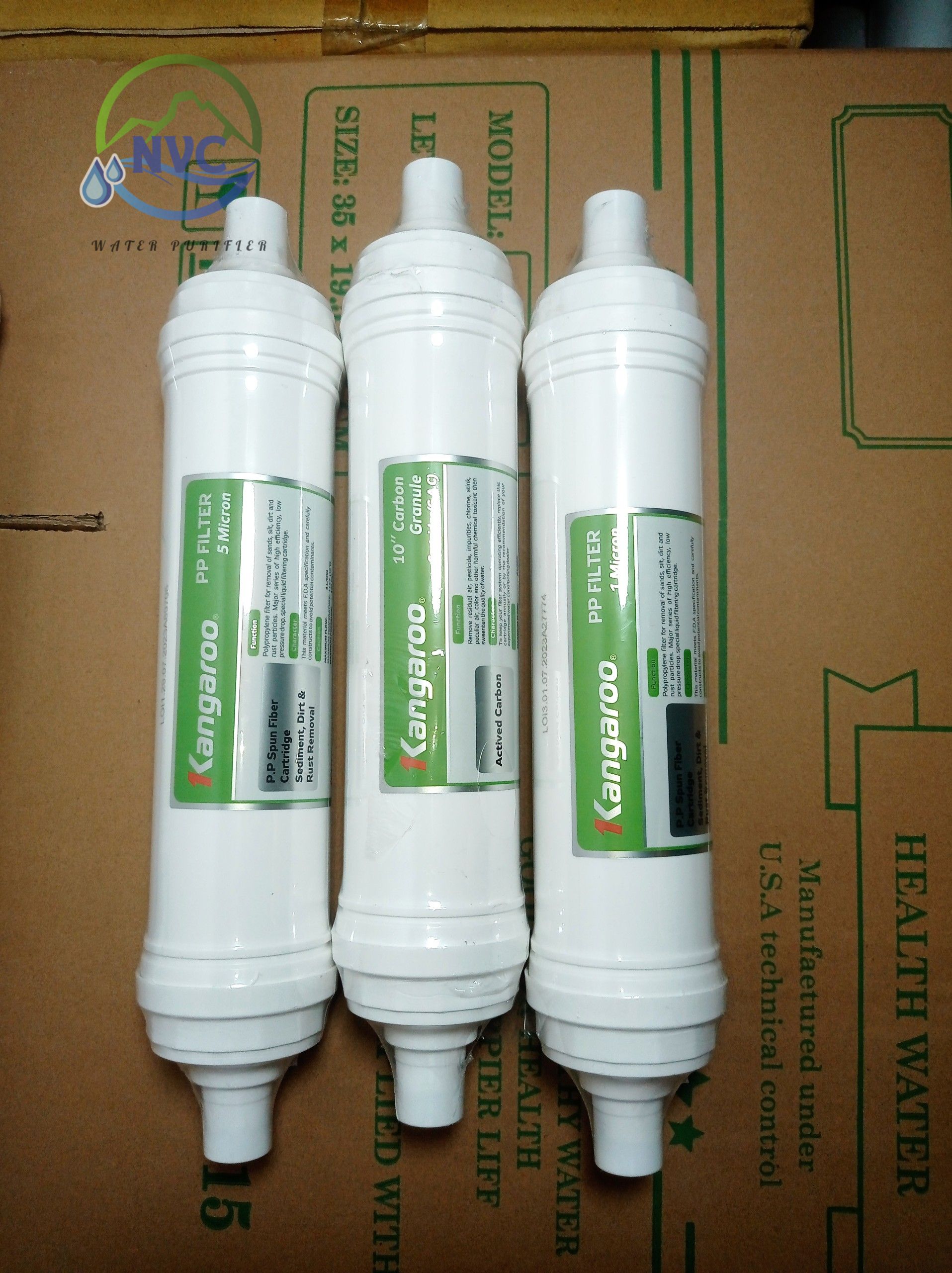 Bộ 3 lõi lọc nước 123 đúc kangaroo -sử dụng cho máy : kg100hk, ka10a4, kg10a5, kg100es, kg100es1, kg100eo, kg10a6s